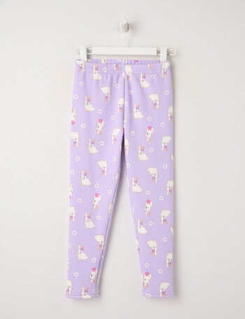 Mac & Ellie Bunny Full Length Cosy Fleece Leggings, Lilac product photo