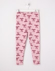 Mac & Ellie Bows Full Length Cosy Fleece Leggings, Blush product photo