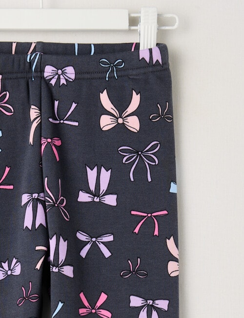 Mac & Ellie Bows Full Length Cosy Fleece Leggings, Charcoal product photo View 02 L