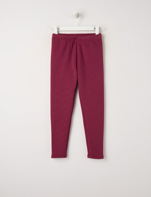 Mac & Ellie Full Length Cosy Fleece Leggings, Berry product photo