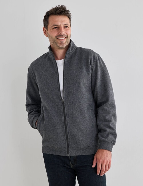 Chisel Fashion Fleece Zip Thru Jumper, Charcoal Marle product photo
