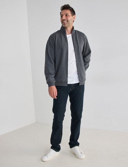 Chisel Fashion Fleece Zip Thru Jumper, Charcoal Marle product photo View 03 L