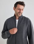 Chisel Fashion Fleece Zip Thru Jumper, Charcoal Marle product photo View 04 S