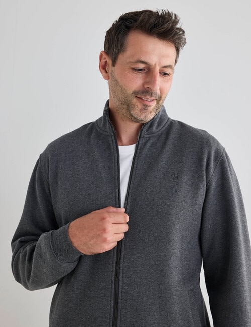 Chisel Fashion Fleece Zip Thru Jumper, Charcoal Marle product photo View 04 L