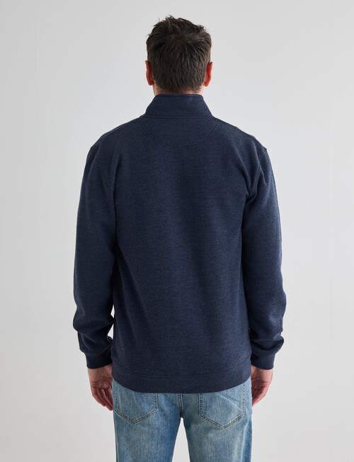 Chisel Fashion Fleece Zip Thru Jumper, Navy Marle product photo View 02 L