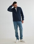 Chisel Fashion Fleece Zip Thru Jumper, Navy Marle product photo View 03 S