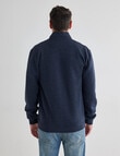 Chisel Fashion Fleece Zip Thru Jumper, Navy Marle product photo View 02 S