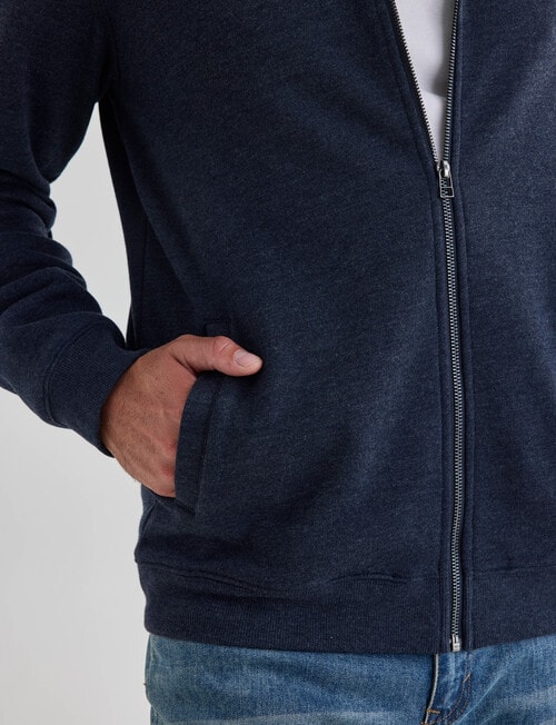 Chisel Fashion Fleece Zip Thru Jumper, Navy Marle product photo View 05 L