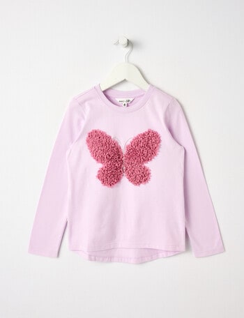 Mac & Ellie Novelty Butterfly Long Sleeve Tee, Lavender product photo