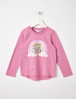 Mac & Ellie Novelty Rainbow Long Sleeve Tee, Magenta product photo