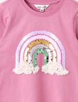 Mac & Ellie Novelty Rainbow Long Sleeve Tee, Magenta product photo View 02 S