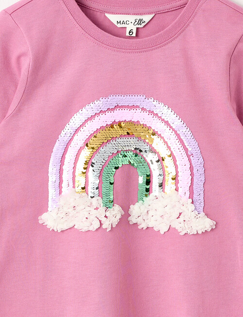 Mac & Ellie Novelty Rainbow Long Sleeve Tee, Magenta product photo View 02 L