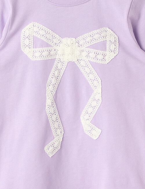 Mac & Ellie Crochet Bow Long Sleeve Tee, Lilac product photo View 02 L