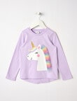 Mac & Ellie Novelty Unicorn Long Sleeve Tee, Lilac product photo