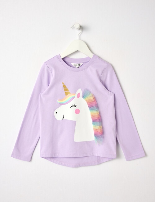 Mac & Ellie Novelty Unicorn Long Sleeve Tee, Lilac product photo
