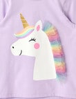 Mac & Ellie Novelty Unicorn Long Sleeve Tee, Lilac product photo View 02 S