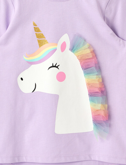 Mac & Ellie Novelty Unicorn Long Sleeve Tee, Lilac product photo View 02 L