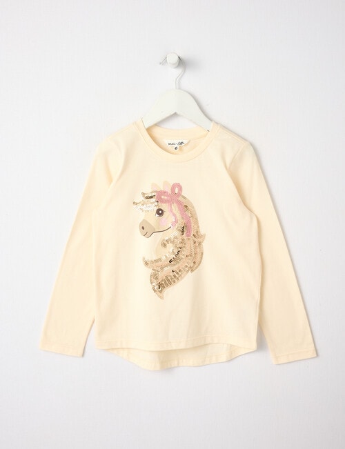 Mac & Ellie Pony Long Sleeve Tee, Vanilla product photo