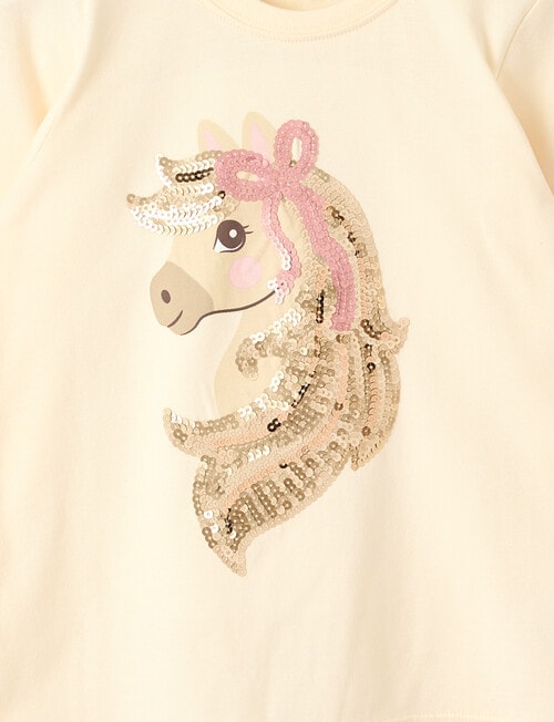 Mac & Ellie Pony Long Sleeve Tee, Vanilla product photo View 02 L