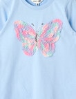 Mac & Ellie Applique Butterfly Long Sleeve Tee, Periwinkle product photo View 02 S