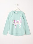 Mac & Ellie Flip Sequin Cat Long Sleeve Tee, Dark Mint product photo