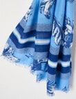 Boston + Bailey Cotton Viscose Floral Print Scarf, Blue & White product photo View 02 S