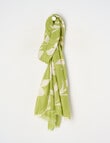 Boston + Bailey Cotton Viscose Floral Print Scarf, Green & Oat product photo