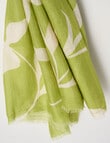 Boston + Bailey Cotton Viscose Floral Print Scarf, Green & Oat product photo View 02 S