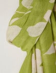 Boston + Bailey Cotton Viscose Floral Print Scarf, Green & Oat product photo View 03 S