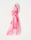 Boston + Bailey Cotton Viscose Watercolour Print Scarf, Pink & Orange product photo