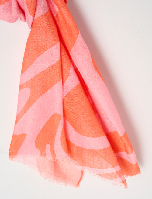 Boston + Bailey Cotton Viscose Geo Print Scarf, Red & Pink product photo View 02 L