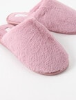 Whistle Accessories Faux Fur Mule Slippers, Tea Rose product photo View 02 S