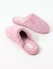 Whistle Accessories Faux Fur Mule Slippers, Tea Rose product photo View 03 S