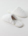 Whistle Accessories Faux Fur Mule Slippers, Ivory product photo View 03 S