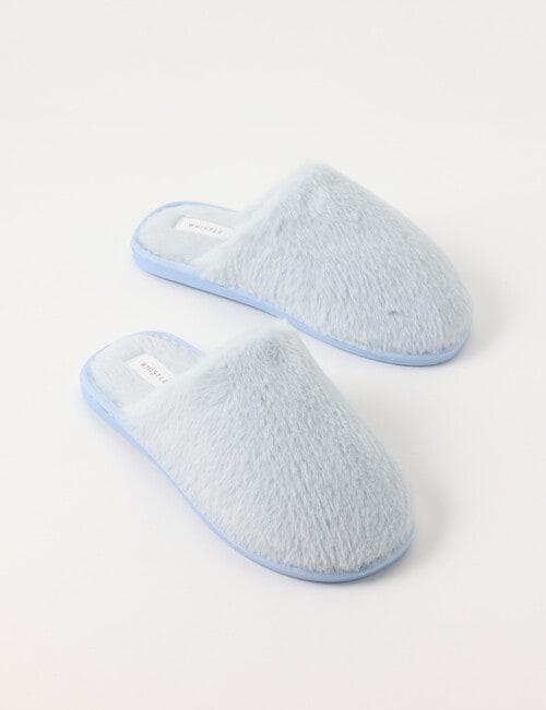 Whistle Accessories Faux Fur Mule Slippers, Mint product photo