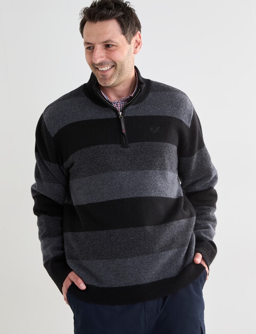 Line 7 Steve 1/4 Zip Jumper, Charcoal product photo View 02 L