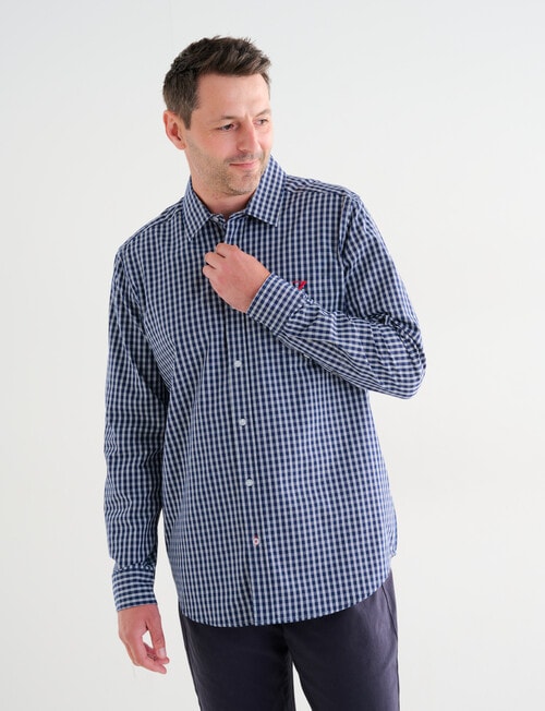 Line 7 Gavin Long Sleeve Shirt, Navy product photo