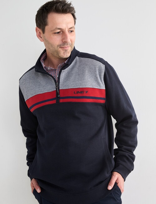 Line 7 Dawson 1/4 Zip Fleece Jumper, Navy product photo View 05 L