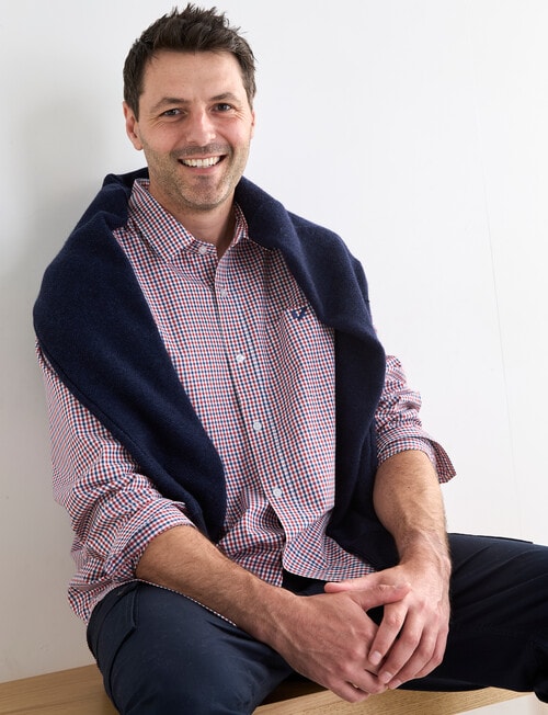 Line 7 Spencer Long Sleeve Shirt, Red product photo