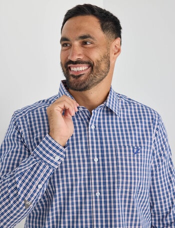 Line 7 Ivan Long Sleeve Shirt, Navy product photo