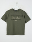 No Issue St Germain Deboss Short Sleeve Tee, Khaki product photo