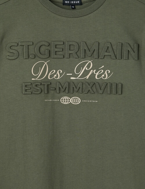 No Issue St Germain Deboss Short Sleeve Tee, Khaki product photo View 02 L