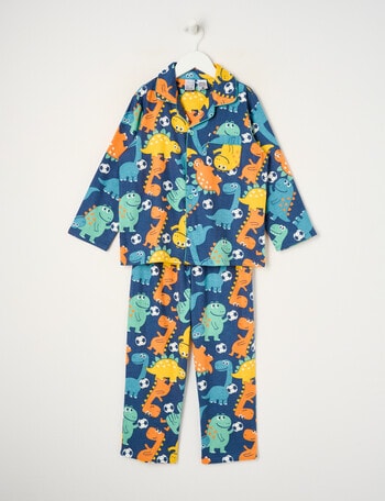 Sleep Mode Dino Skills Flannel PJ Set, Multicoloured, 2-8 product photo