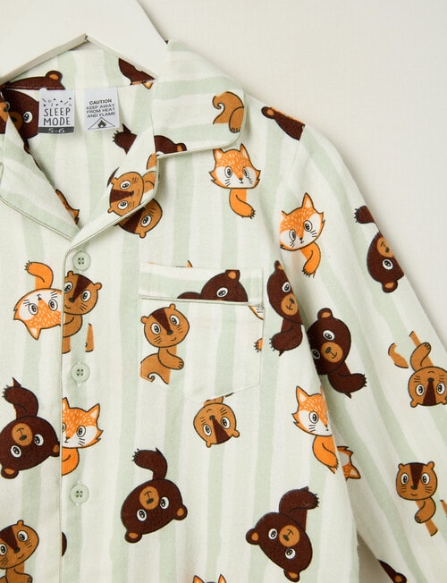 Sleep Mode Hibernate Flannel PJ Set, Green, 2-8 product photo View 02 L