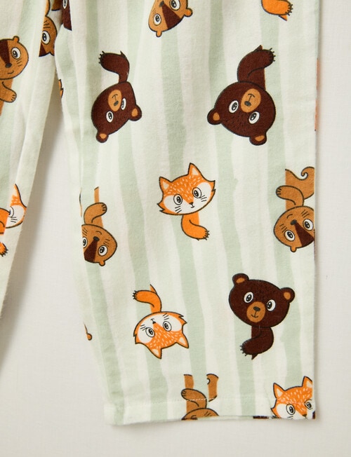 Sleep Mode Hibernate Flannel PJ Set, Green, 2-8 product photo View 03 L