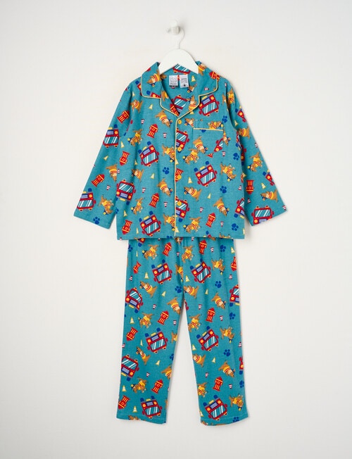 Sleep Mode Rescue Team Flannel PJ Set, Blue, 2-8 product photo