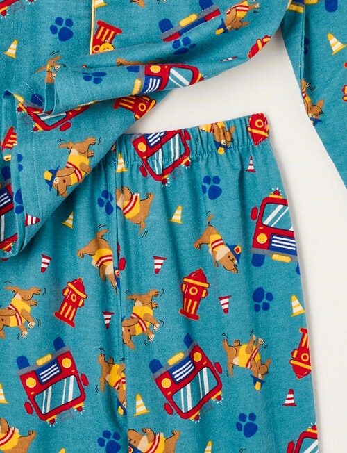 Sleep Mode Rescue Team Flannel PJ Set, Blue, 2-8 product photo View 03 L