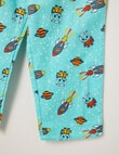 Sleep Mode Space Explorer Flannel PJ Set, Aqua, 2-8 product photo View 03 S