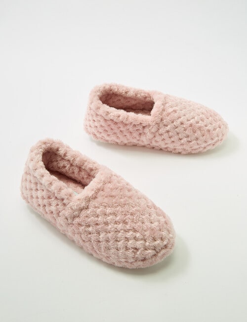 Whistle Sleep Basket Weave Luxe Slipper, Pink product photo