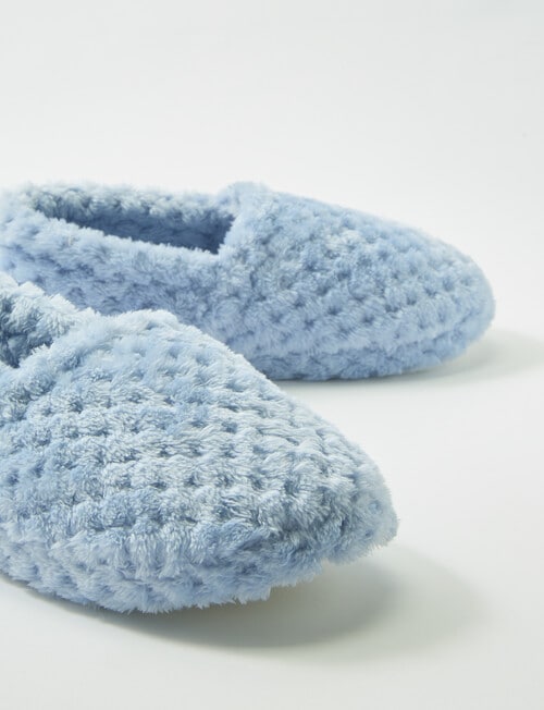 Whistle Sleep Basket Weave Luxe Slipper, Blue product photo View 03 L